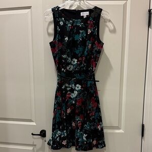 Elle Black Floral Midi Dress